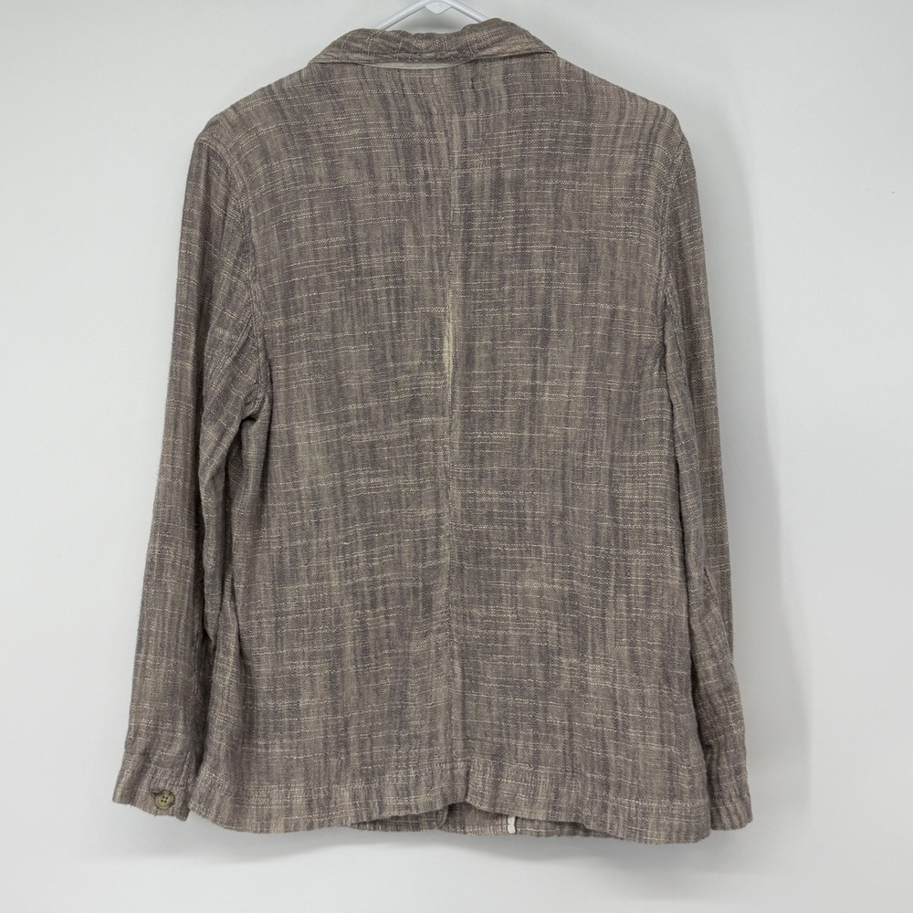 Poetry Womens‎ Linen Blend Textured Blazer Jacket Grey Brown US 8 UK 12 - Picture 2 of 8